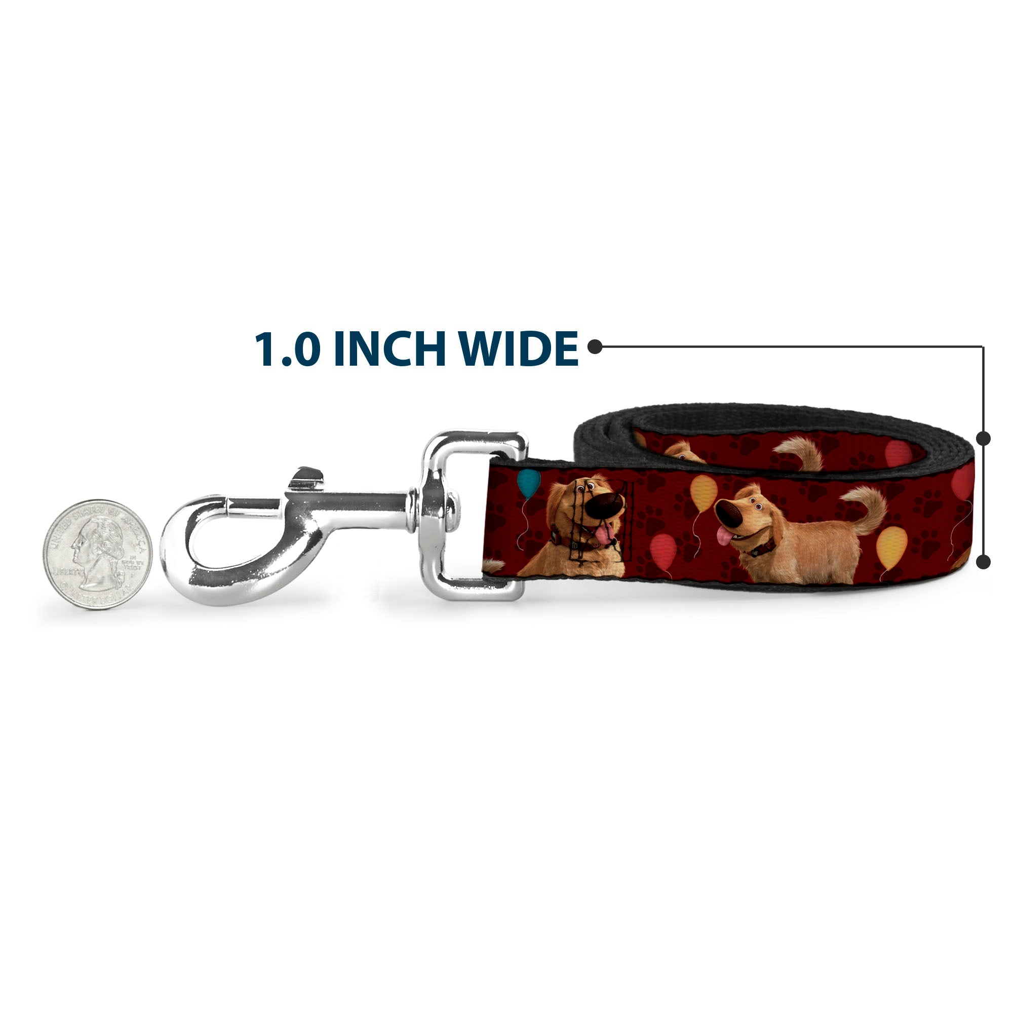 Dog Leash - Dug 4-Poses/Balloons/Paw Print Reds 