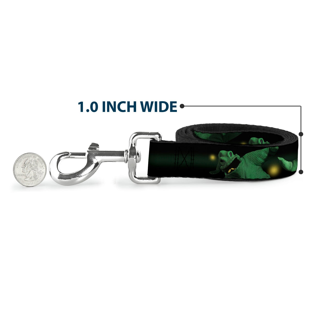 Dog Leash - Oogie Boogie 4-Poses Black/Yellow/Green 