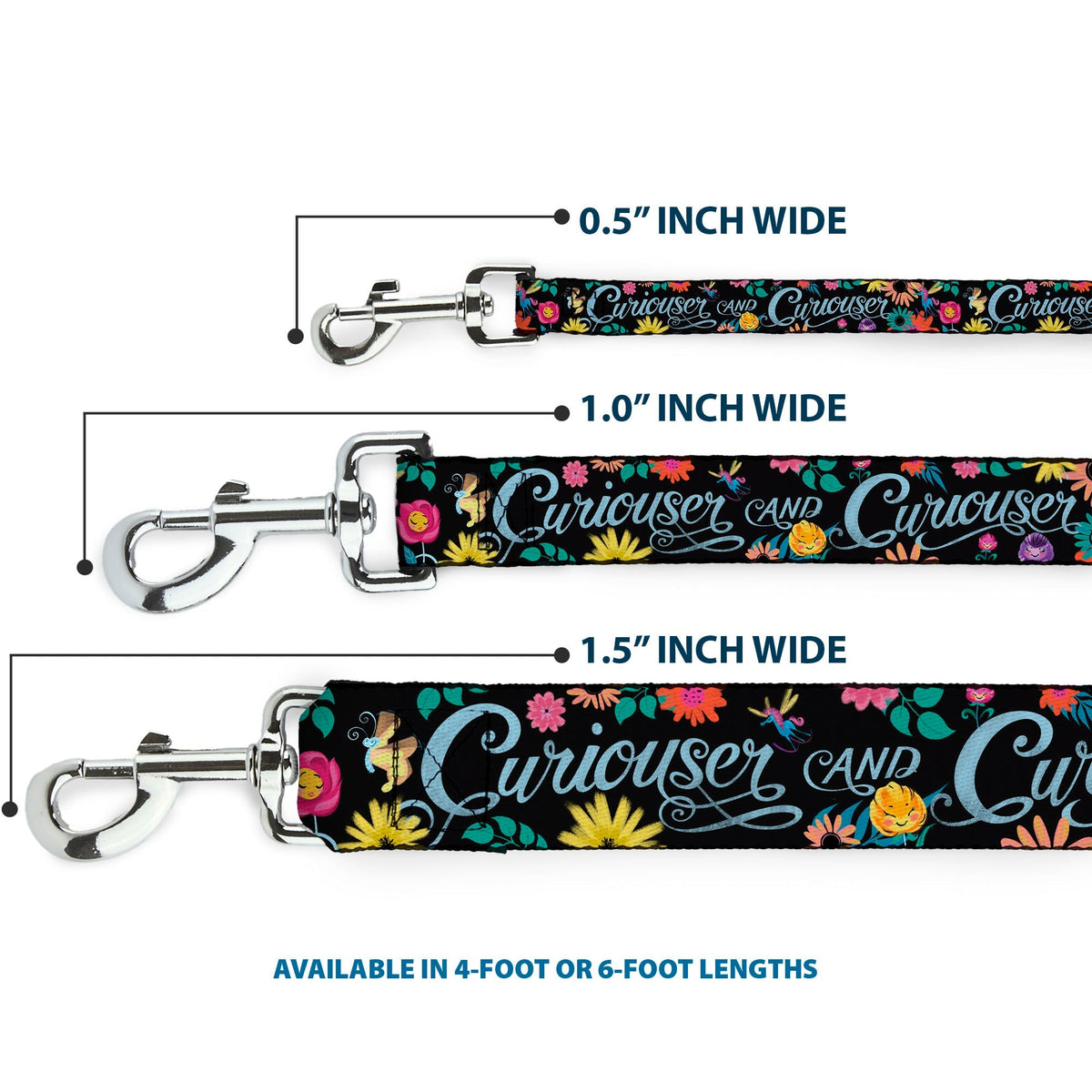 Dog Leash - CURIOUSER AND CURIOUSER/Flowers of Wonderland Collage