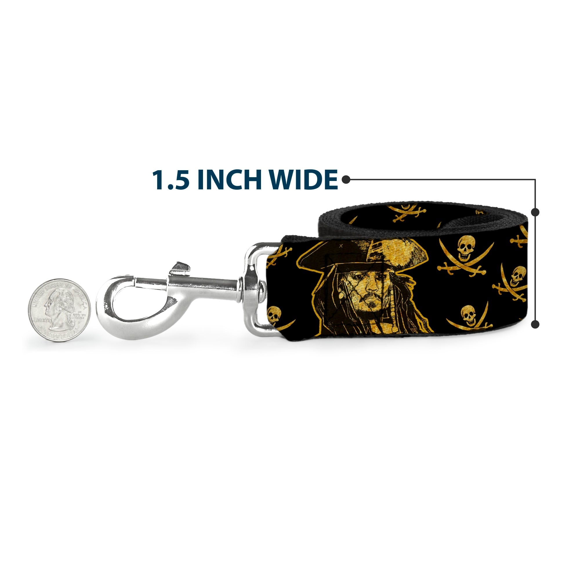 Dog Leash - Mowgli & Baloo 3-Poses Leaves/Flowers Greens/Orange