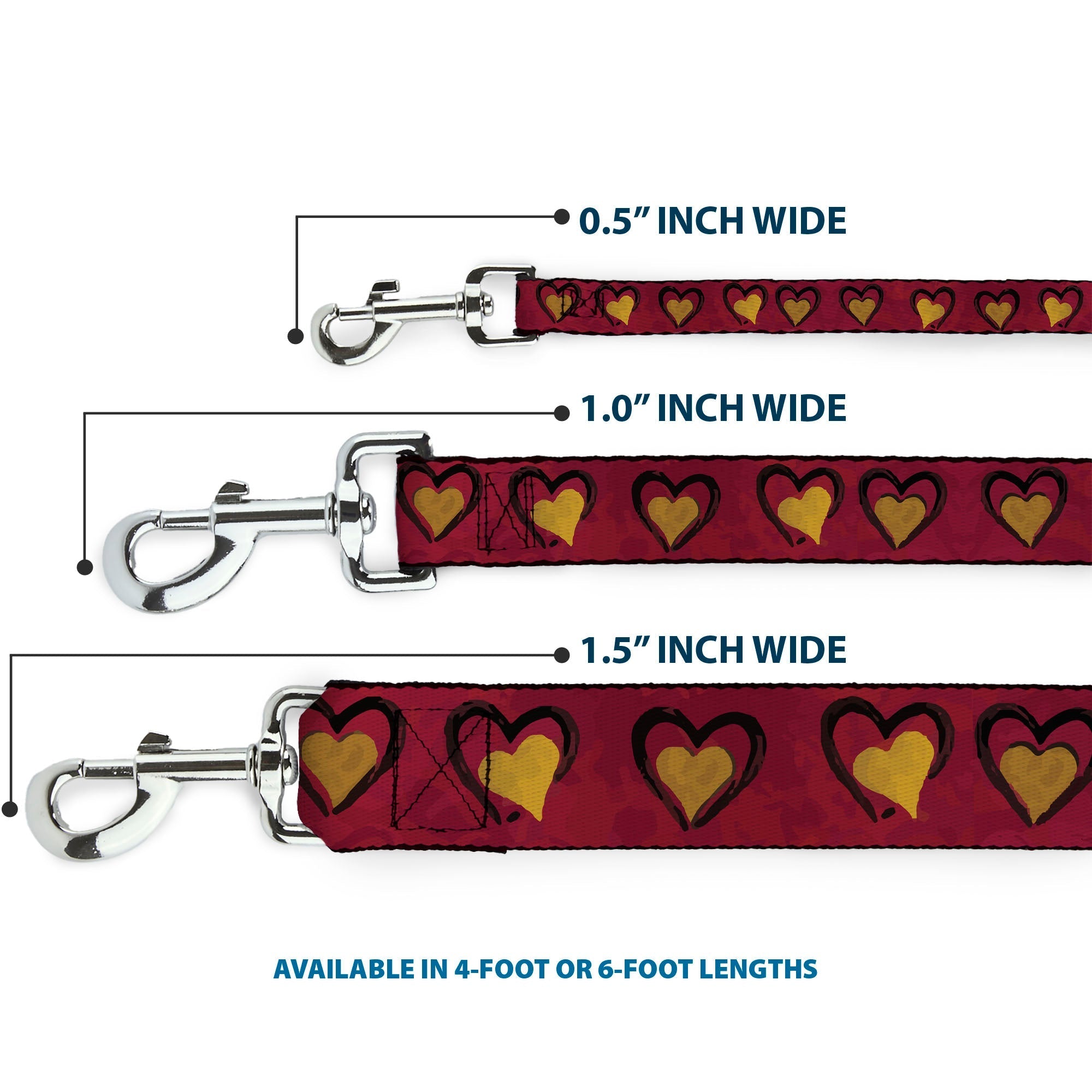 Dog Leash - Alice in Wonderland Queens Hearts Reds/Black/Gold