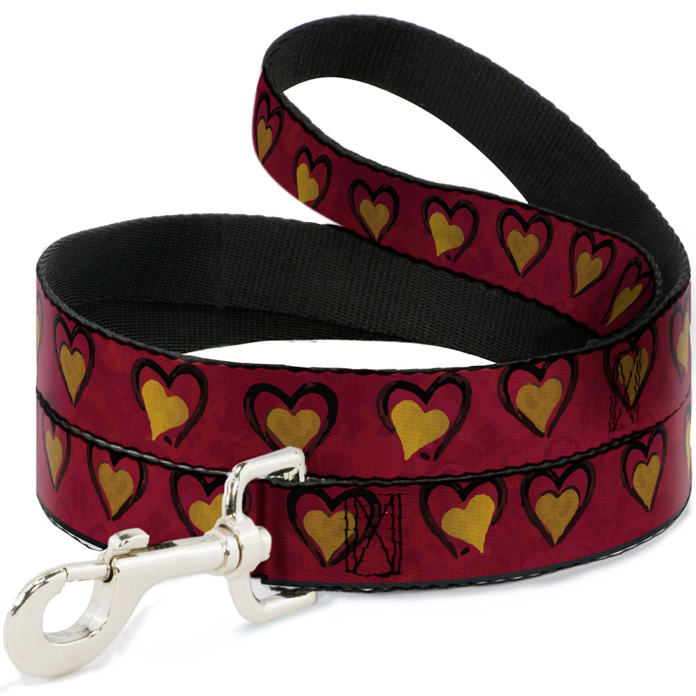 Dog Leash - Alice in Wonderland Queens Hearts Reds/Black/Gold