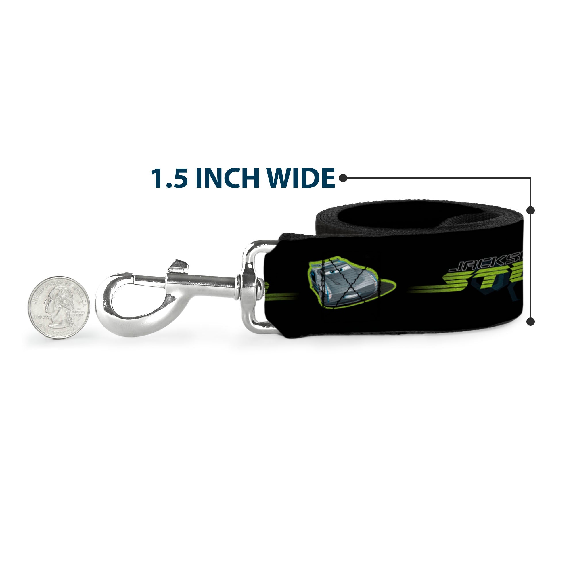 Dog Leash - White Rabbit Poses LOOKING FOR WONDERLAND/Clocks Black/Golds