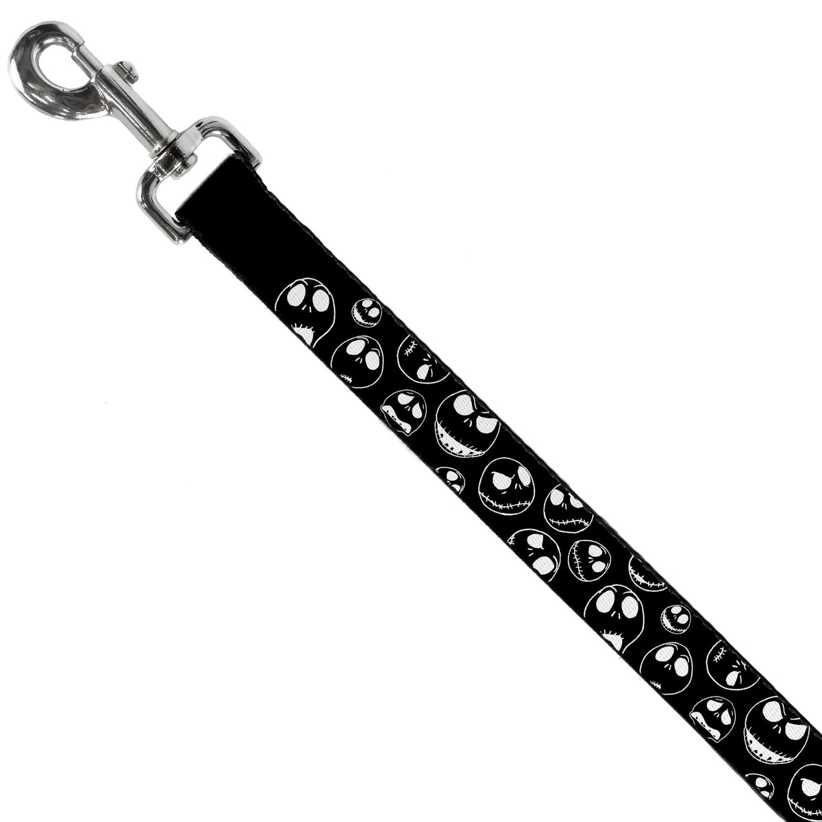 Dog Leash - Jack Outline Expressions Scattered Black/White 