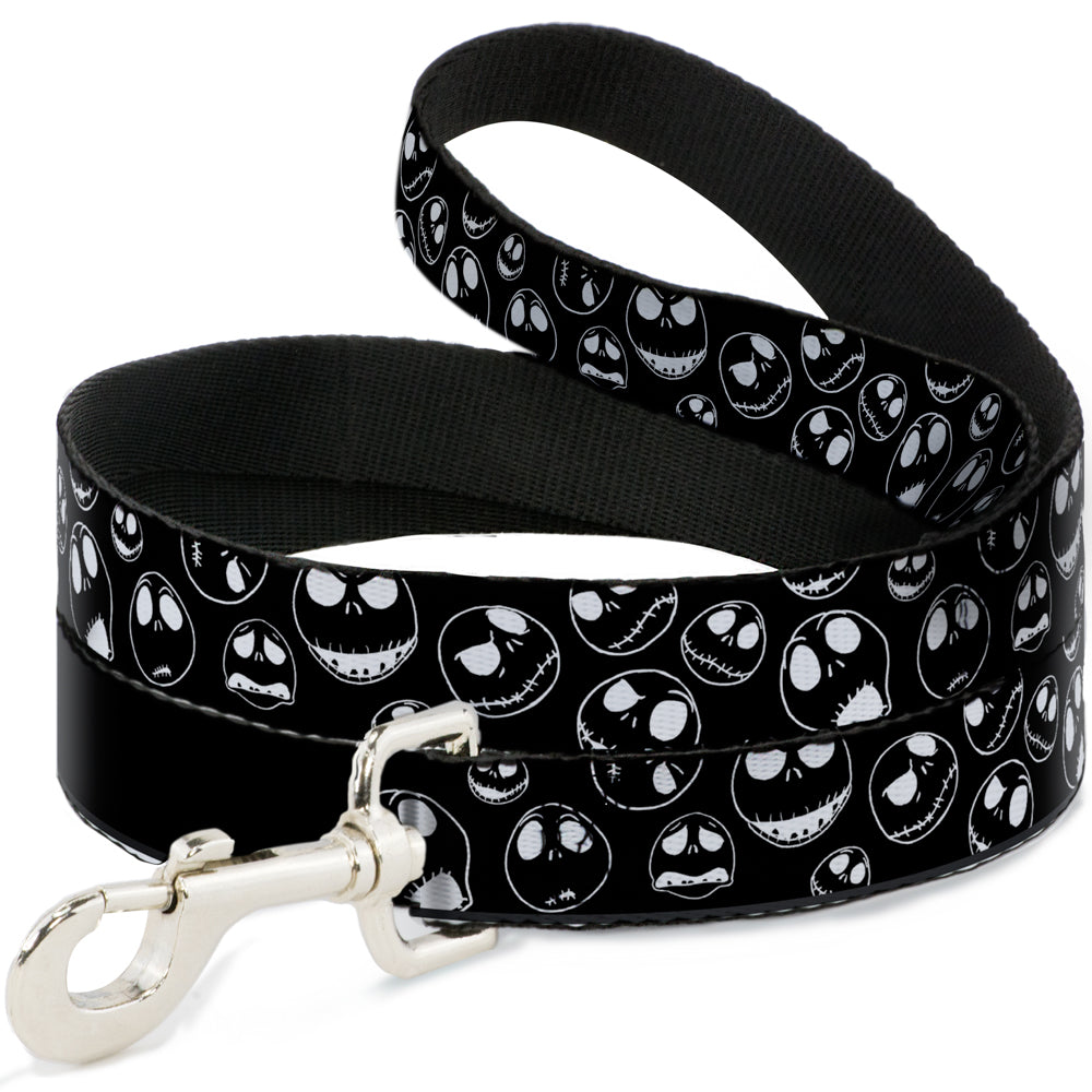 Dog Leash - Jack Outline Expressions Scattered Black/White 