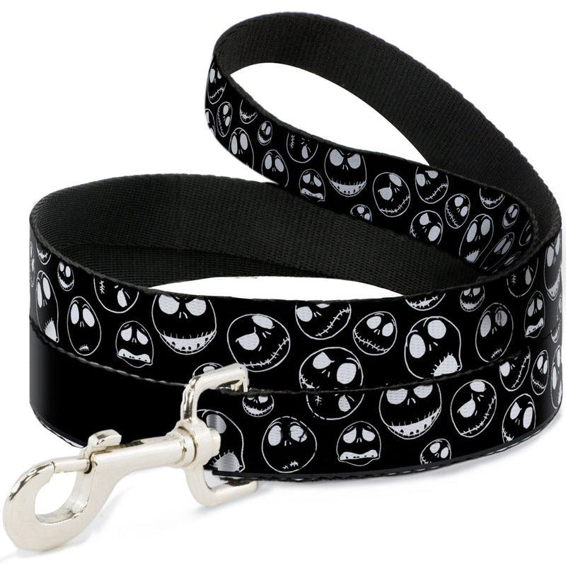 Dog Leash - Jack Outline Expressions Scattered Black/White 