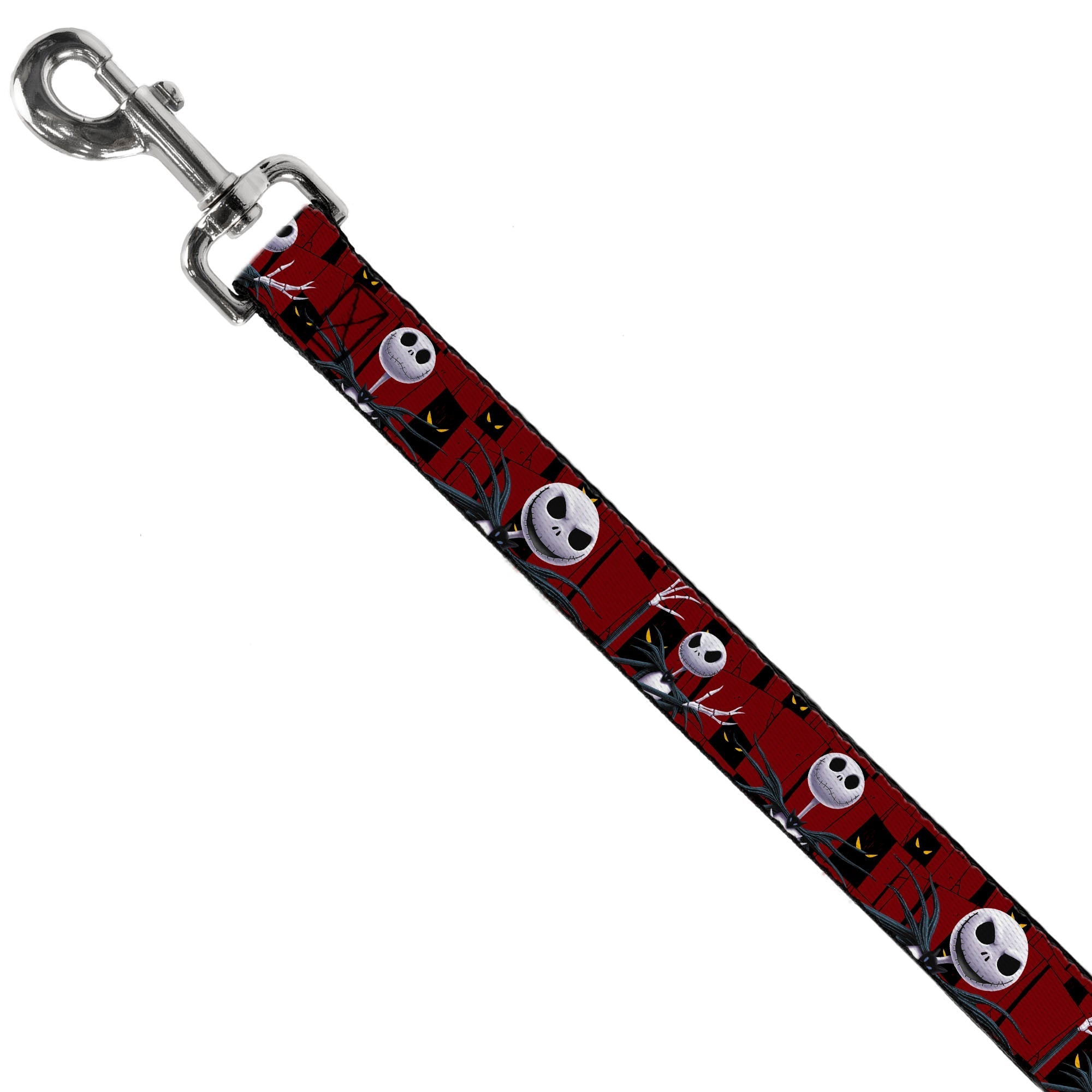 Dog Leash - Nightmare Before Christmas 3-Jack Poses/Peeping Eyes Burgundy/Black/Yellow