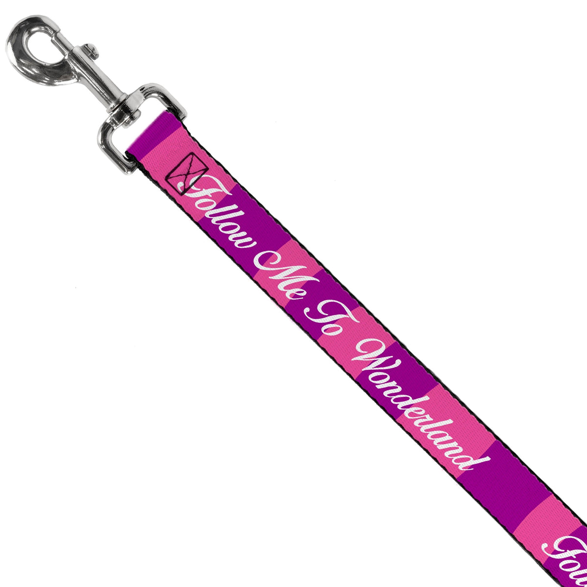 Dog Leash - Cheshire Cat Stripe/FOLLOW ME TO WONDERLAND Pink/Purple/White 