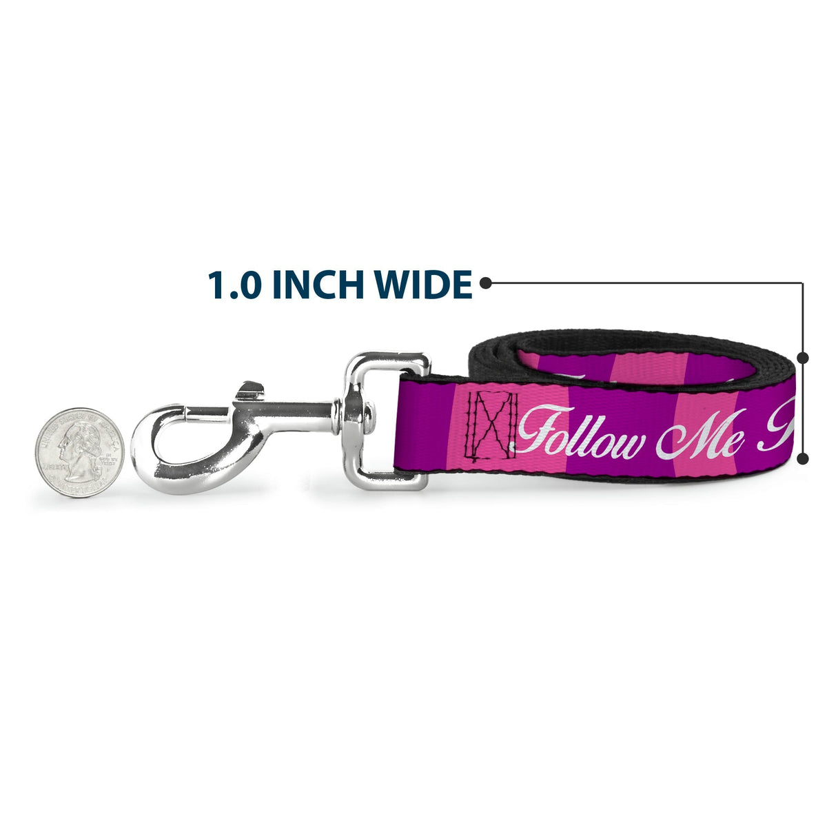 Dog Leash - Cheshire Cat Stripe/FOLLOW ME TO WONDERLAND Pink/Purple/White 