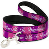 Dog Leash - Cheshire Cat Stripe/FOLLOW ME TO WONDERLAND Pink/Purple/White
