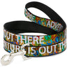 Dog Leash - ADVENTURE IS OUT THERE/Stacked Wilderness Explorer Badges Tan/Multi Color/White