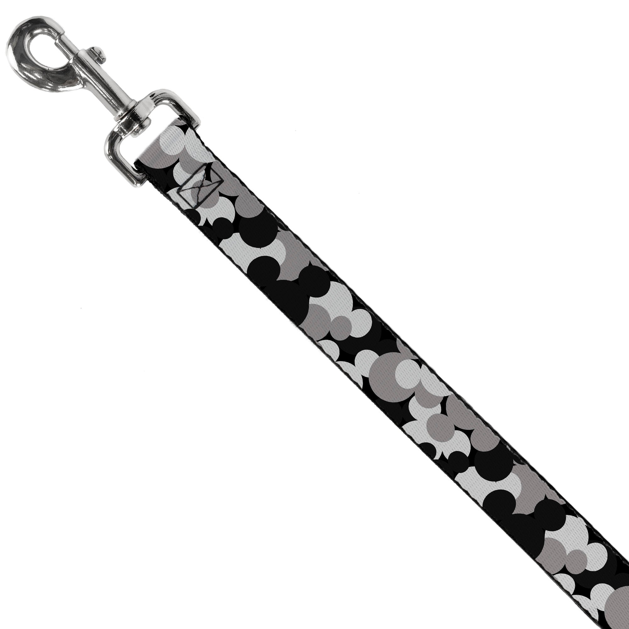 Dog Leash - Mickey Mouse Head Stacked Black/Grays 