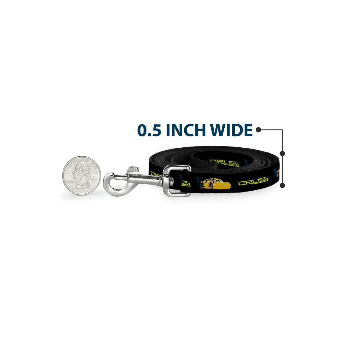 Dog Leash - Cars 3 CRUZ Car Profile Black/Blue/Yellow 