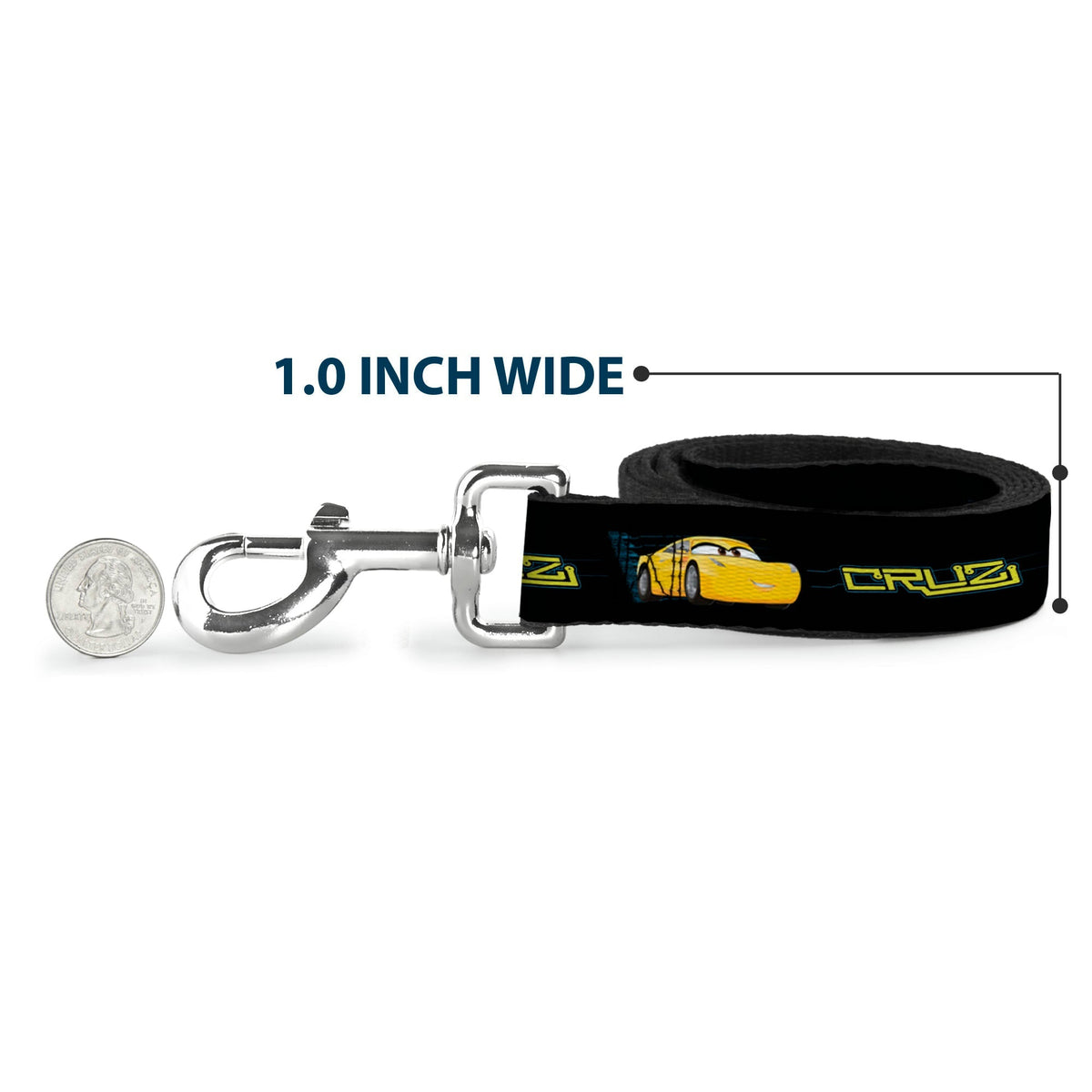 Dog Leash - Cars 3 CRUZ Car Profile Black/Blue/Yellow 