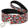 Dog Leash - Cars 3 Lightning McQueen/Storm Jackson Poses Scattered White