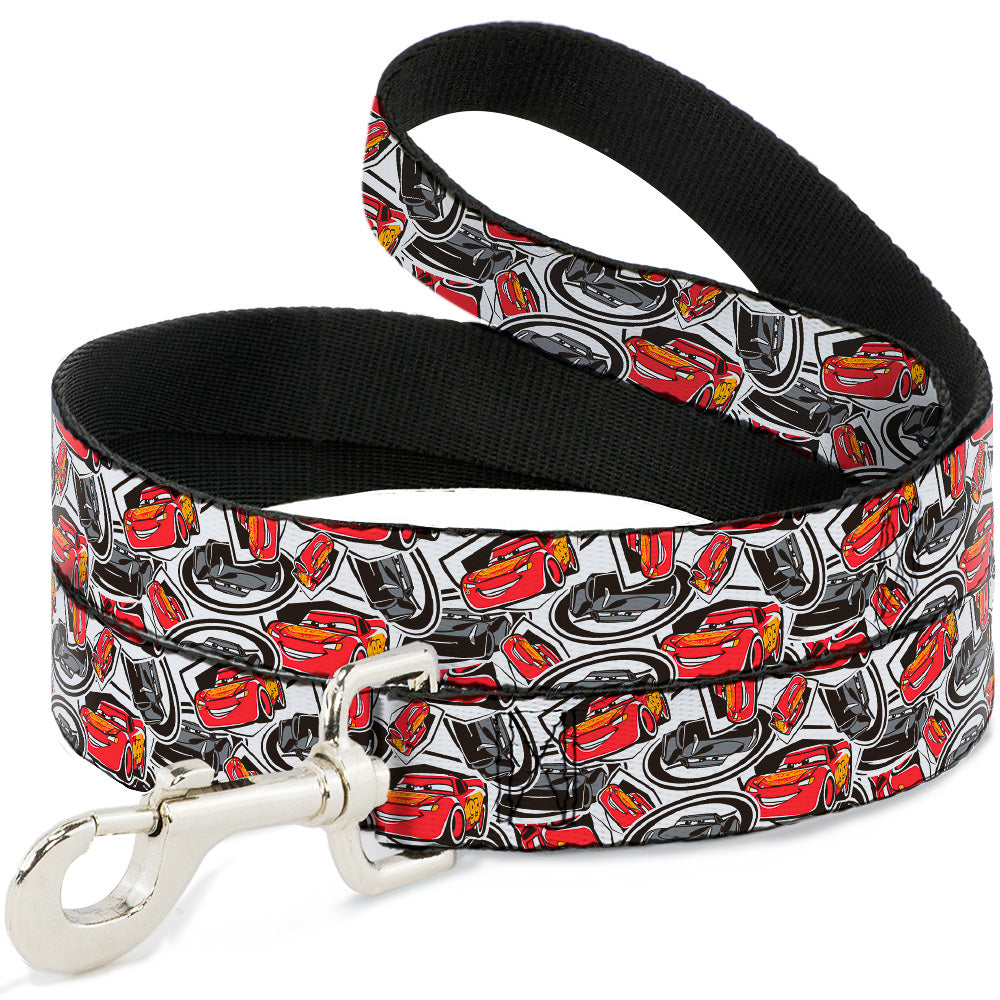 Dog Leash - Cars 3 Lightning McQueen/Storm Jackson Poses Scattered White 