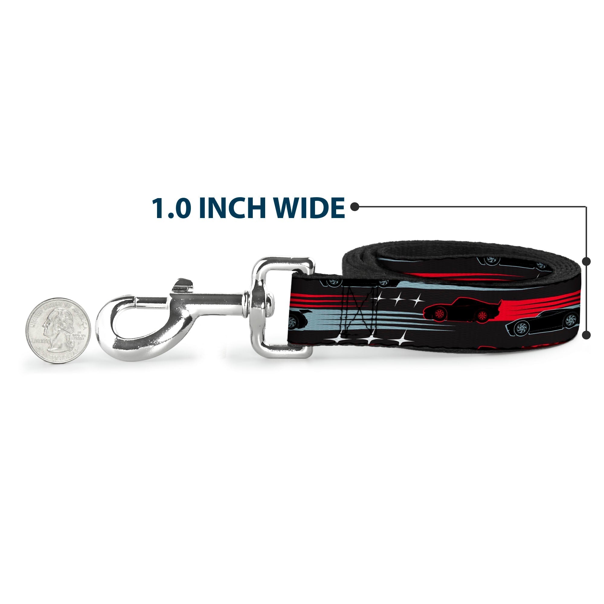 Dog Leash - Cars 3 Cars Stripes/Stars Grays/Blues/Reds 
