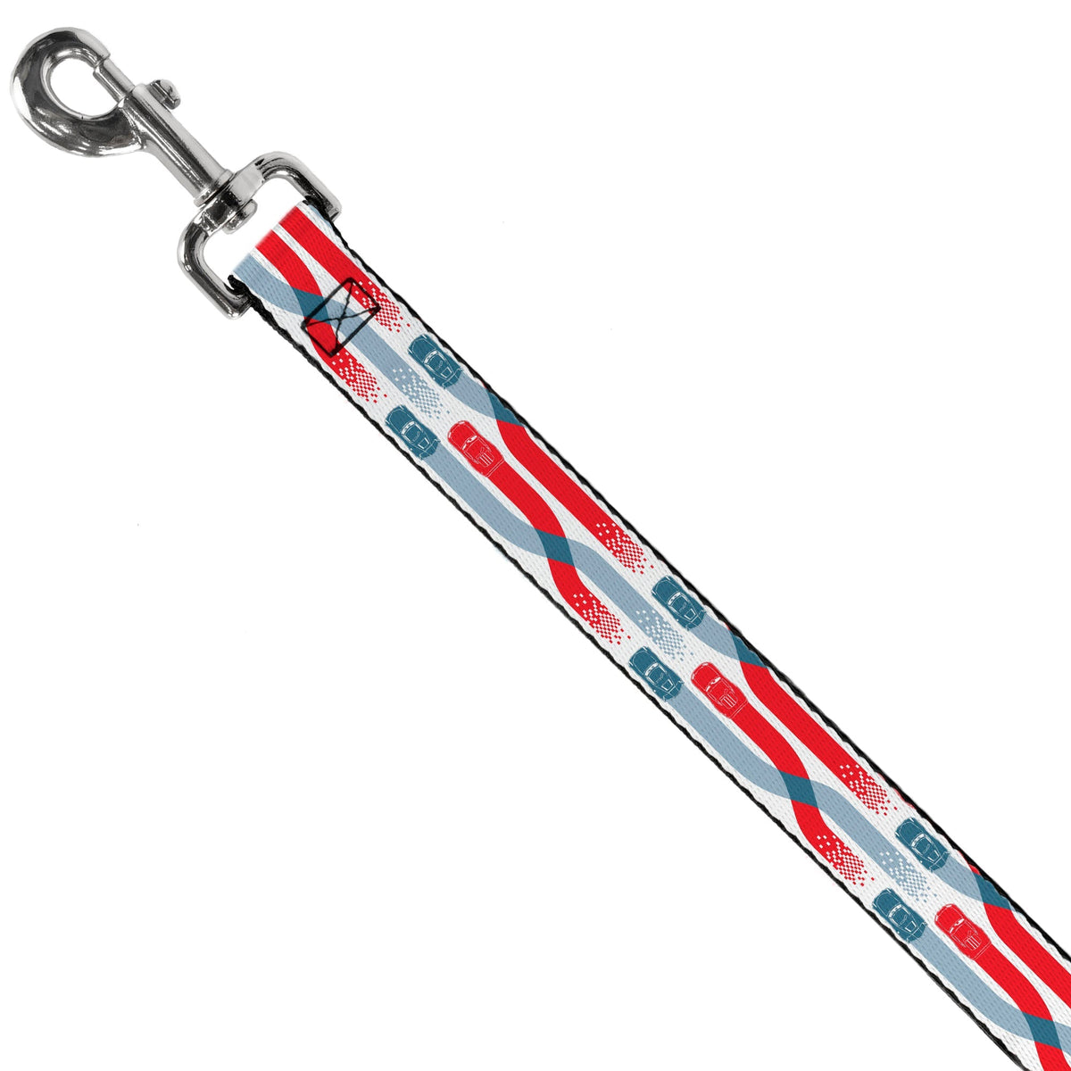 Dog Leash - Cars 3 Cars Crossing White/Blues/Reds 