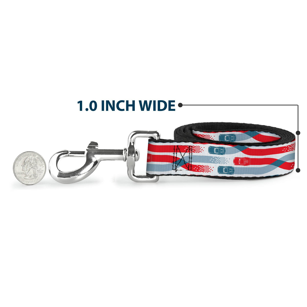 Dog Leash - Cars 3 Cars Crossing White/Blues/Reds 