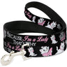 Dog Leash - Aristocats Marie 3-Poses BECAUSE IM A LADY THATS WHY Black/White/Pink