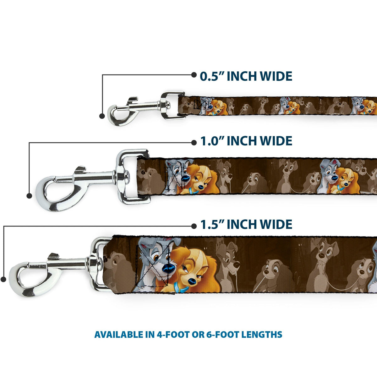 Dog Leash - Lady and Tramp 2-Poses/Spaghetti Kiss Scene Browns