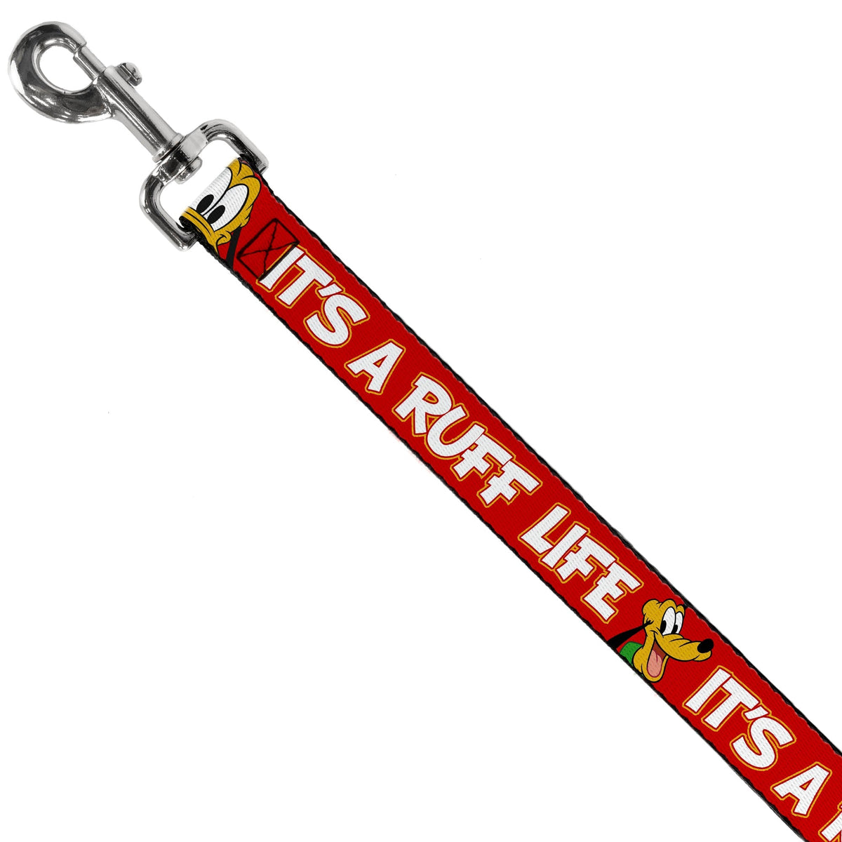 Dog Leash - Pluto 2-Pose ITS A RUFF LIFE Red/Yellow/White 