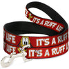 Dog Leash - Pluto 2-Pose ITS A RUFF LIFE Red/Yellow/White
