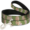 Buckle-Down Disney Lady and Tramp 6-Poses Olive Dog Leash