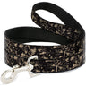 Dog Leash - Pirates Skulls Scattered/Splatter Black/Tan/Red