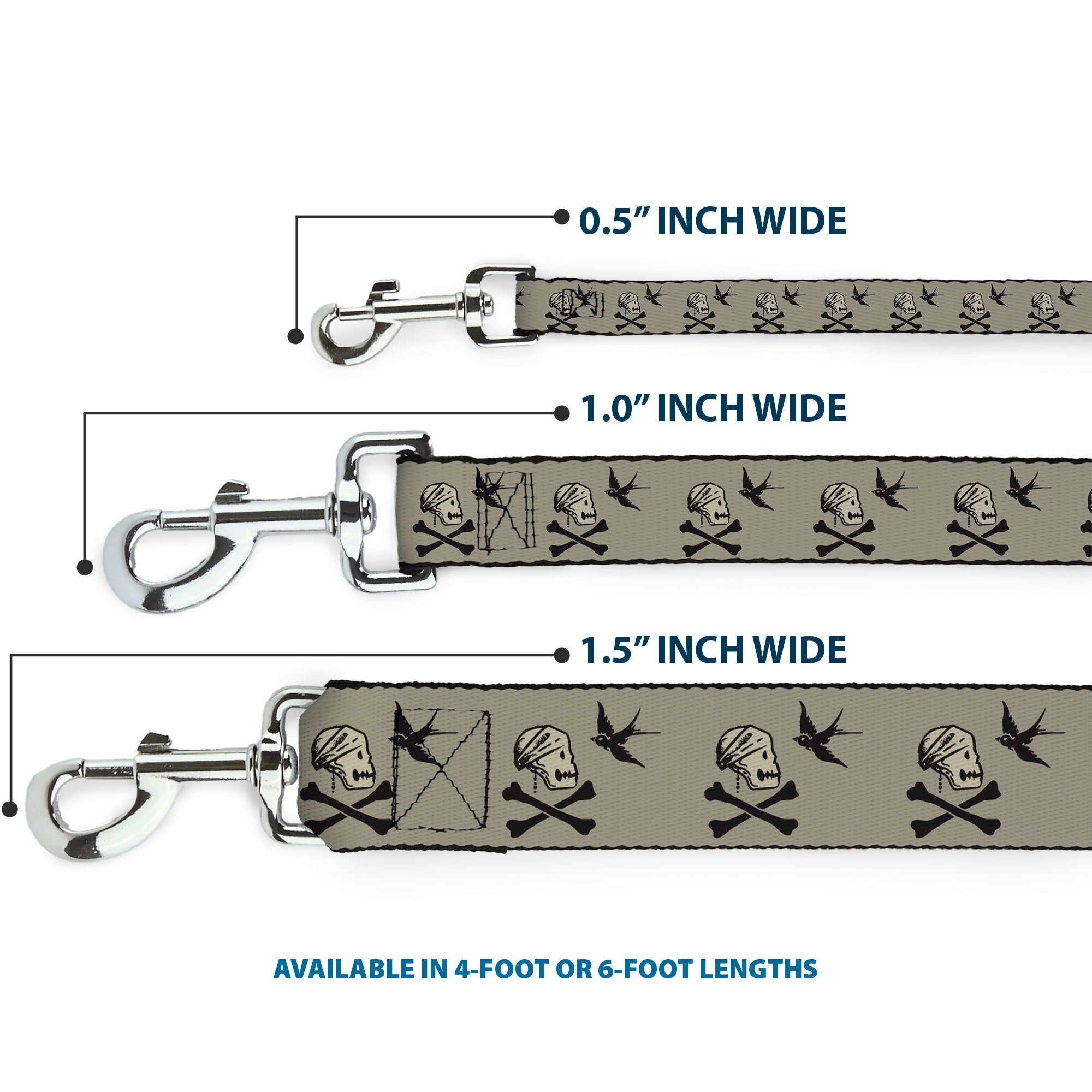 Dog Leash - Jack Sparrows Flag Icons Grays