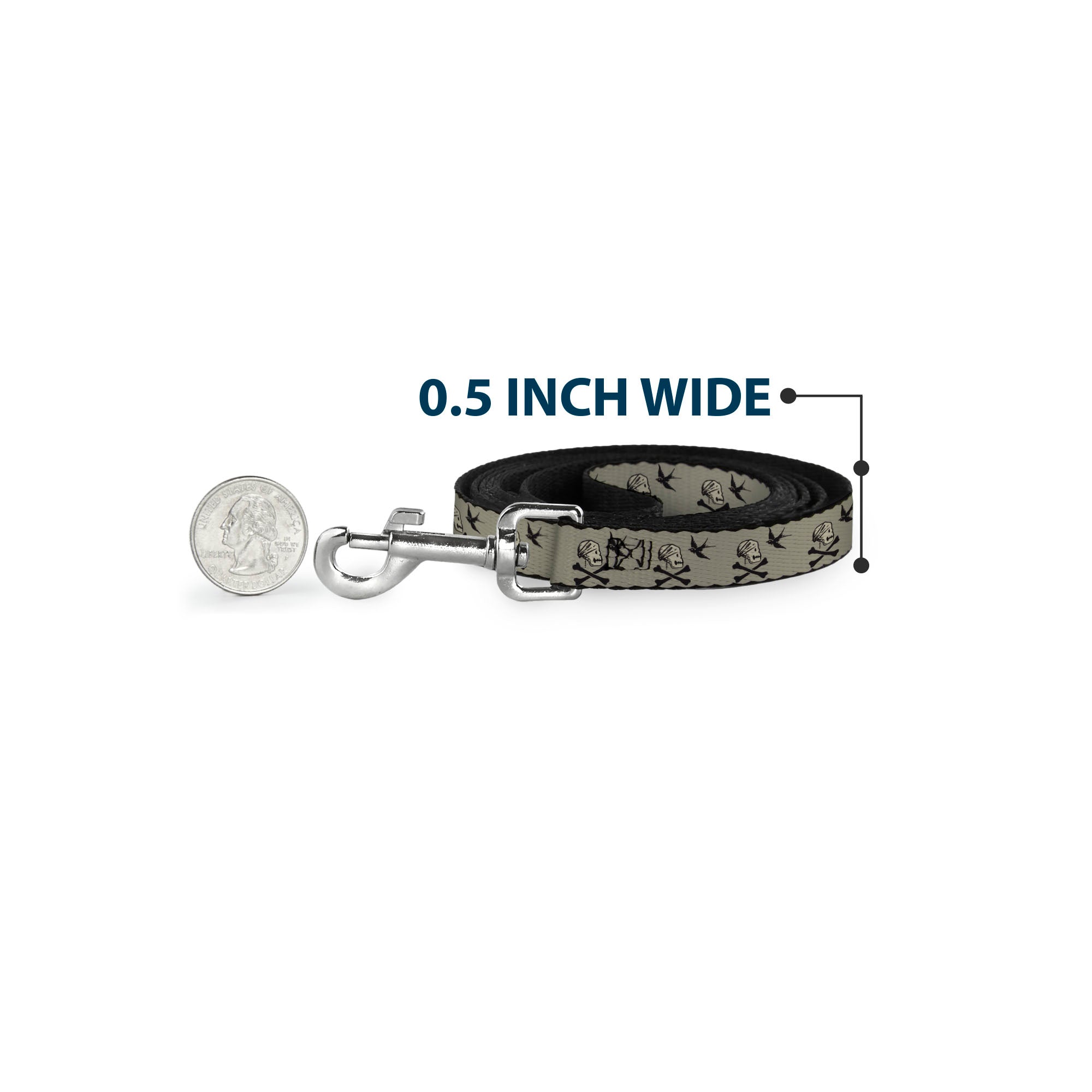 Dog Leash - Jack Sparrows Flag Icons Grays
