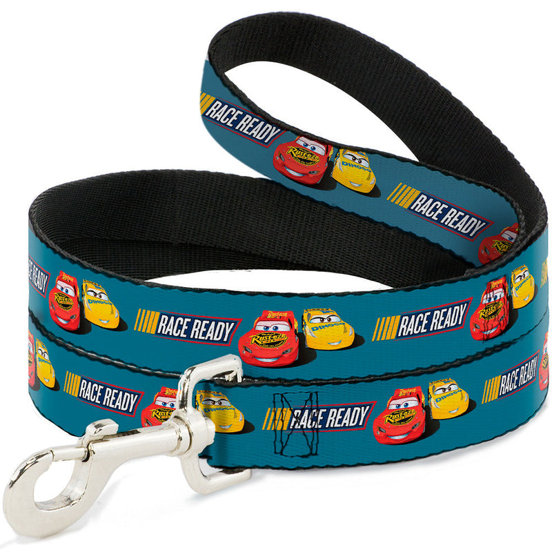 Dog Leash - Cars 3 Lightning McQueen/Cruz Ramirez Pose RACE READY Blue/Yellow/Red 