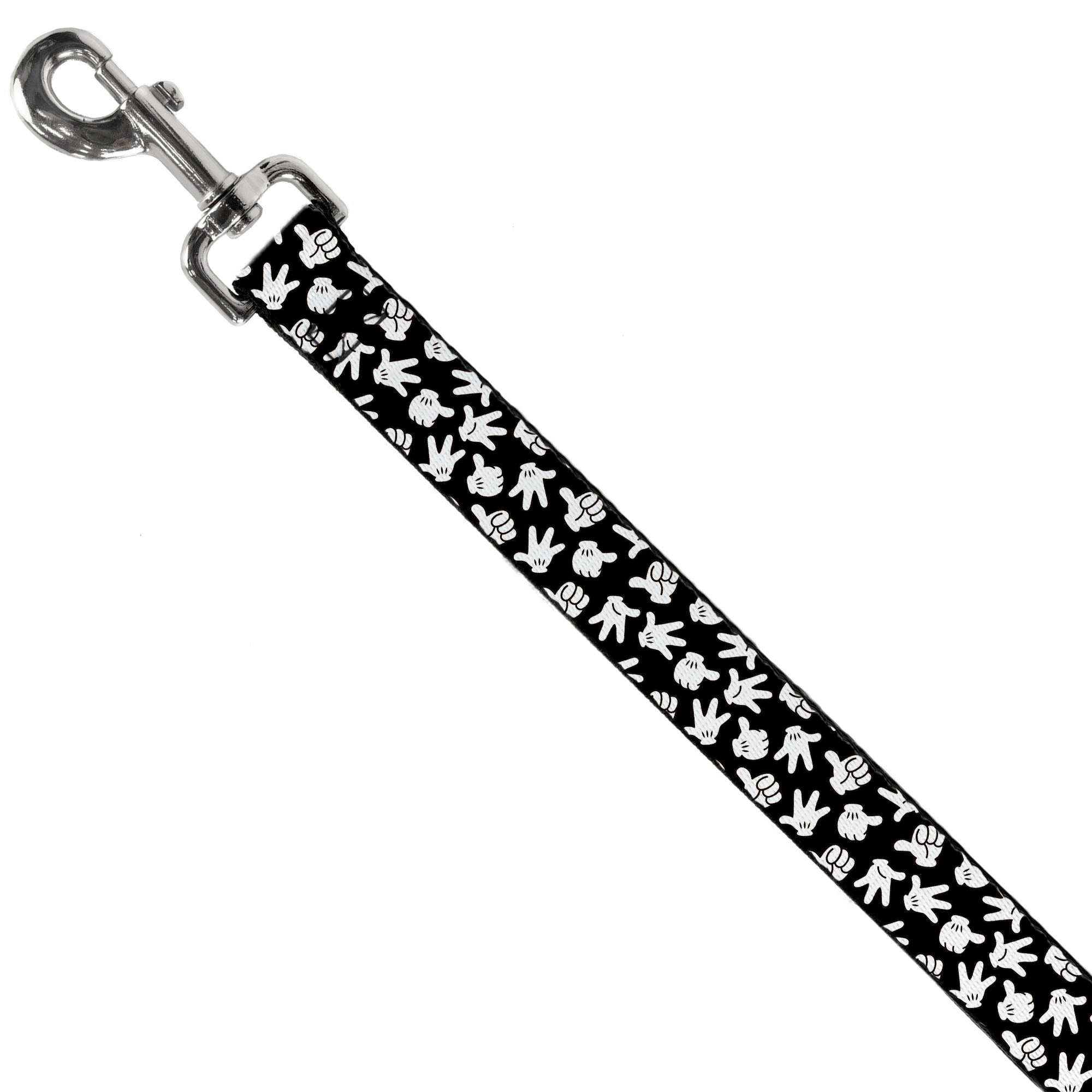 Dog Leash - Mickey Mouse Hand Gestures2 Scattered Black/White