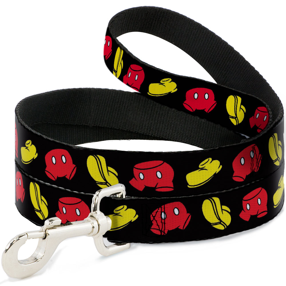 Dog Leash - Mickey Mouse Shorts and Shoes Black/Red/Yellow - HT Animal Supply