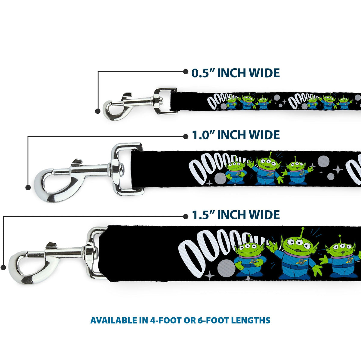 Dog Leash - Toy Story 3-Aliens OOOOOHHH Black/White/Gray 