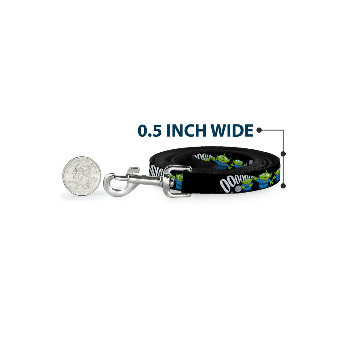 Dog Leash - Toy Story 3-Aliens OOOOOHHH Black/White/Gray 