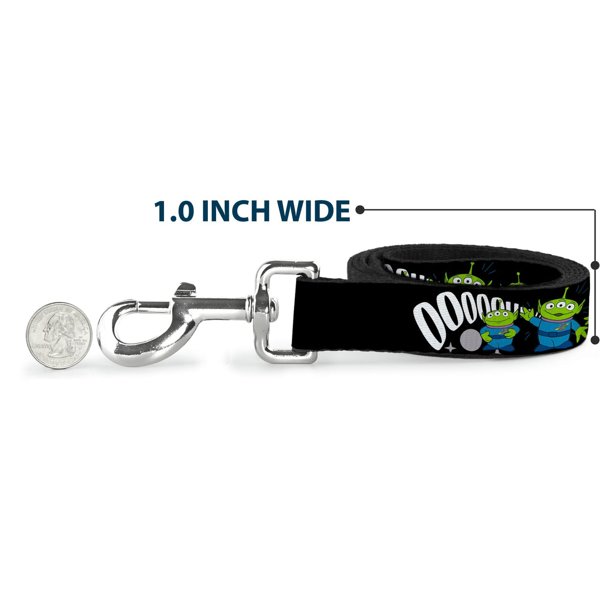 Dog Leash - Toy Story 3-Aliens OOOOOHHH Black/White/Gray 