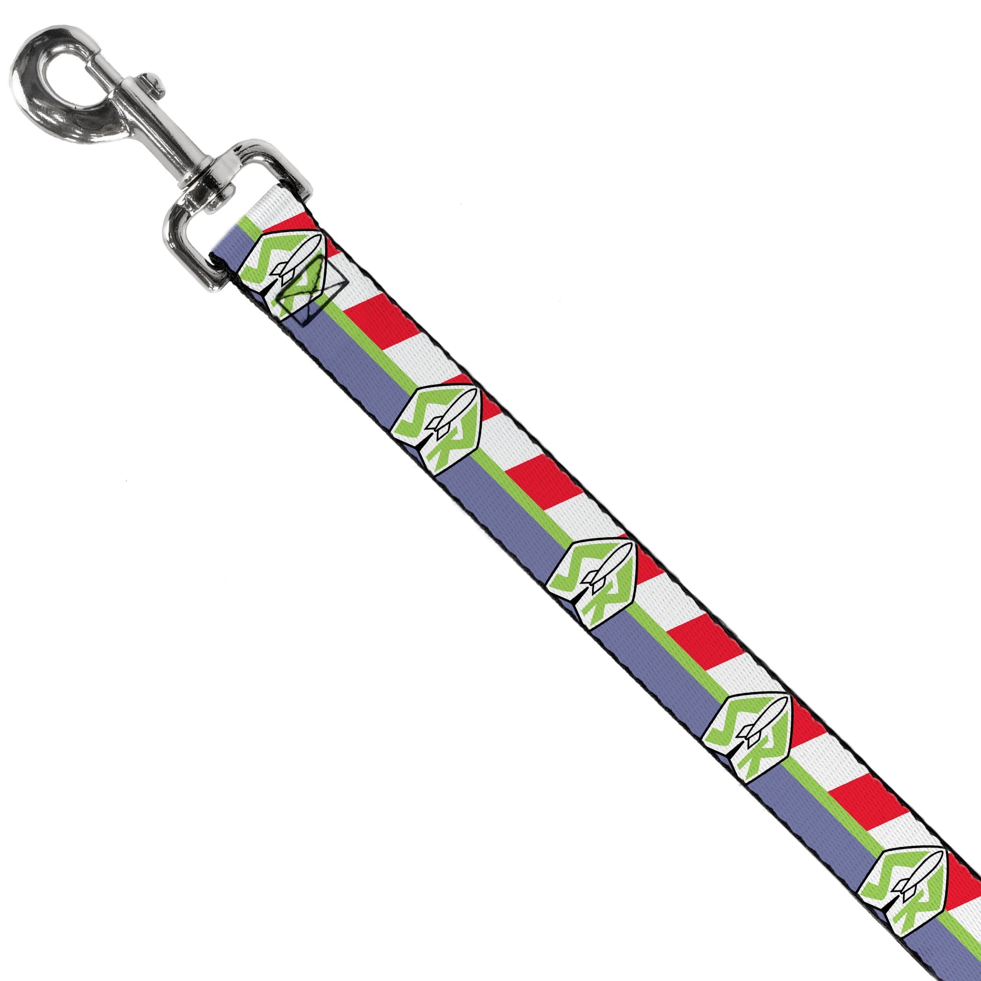 Dog Leash - Toy Story Buzz Lightyear Space Ranger Logo/Striping Red/White/Green/Purple