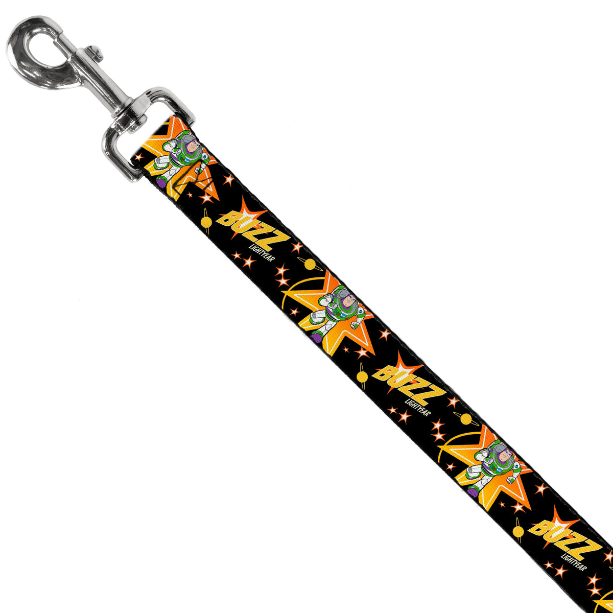 Dog Leash - Toy Story BUZZ LIGHTYEAR Running Pose/Stars Black/Orange/Yellow - HT Animal Supply