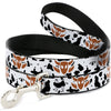 Dog Leash - Toy Story Woody Bounding Cowboy Cow Print White/Black/Brown