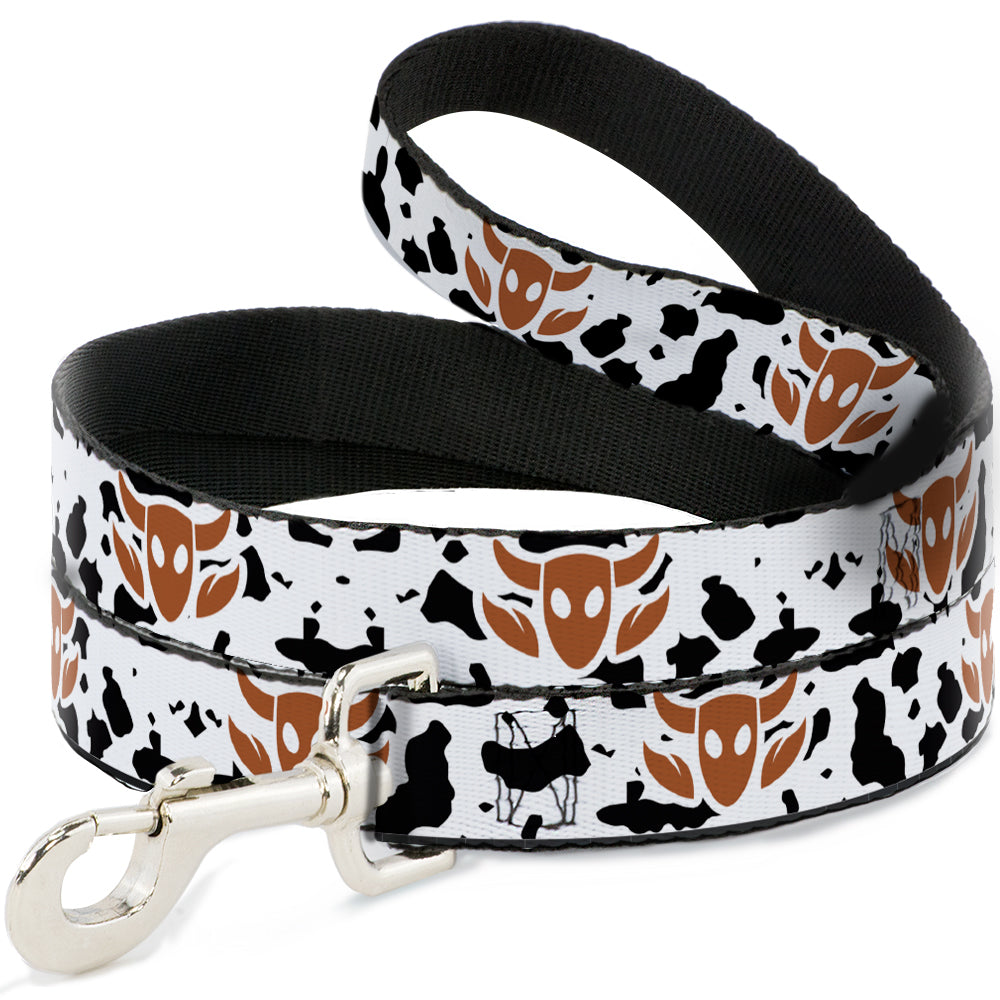Dog Leash - Toy Story Woody Bounding Cowboy Cow Print White/Black/Brown