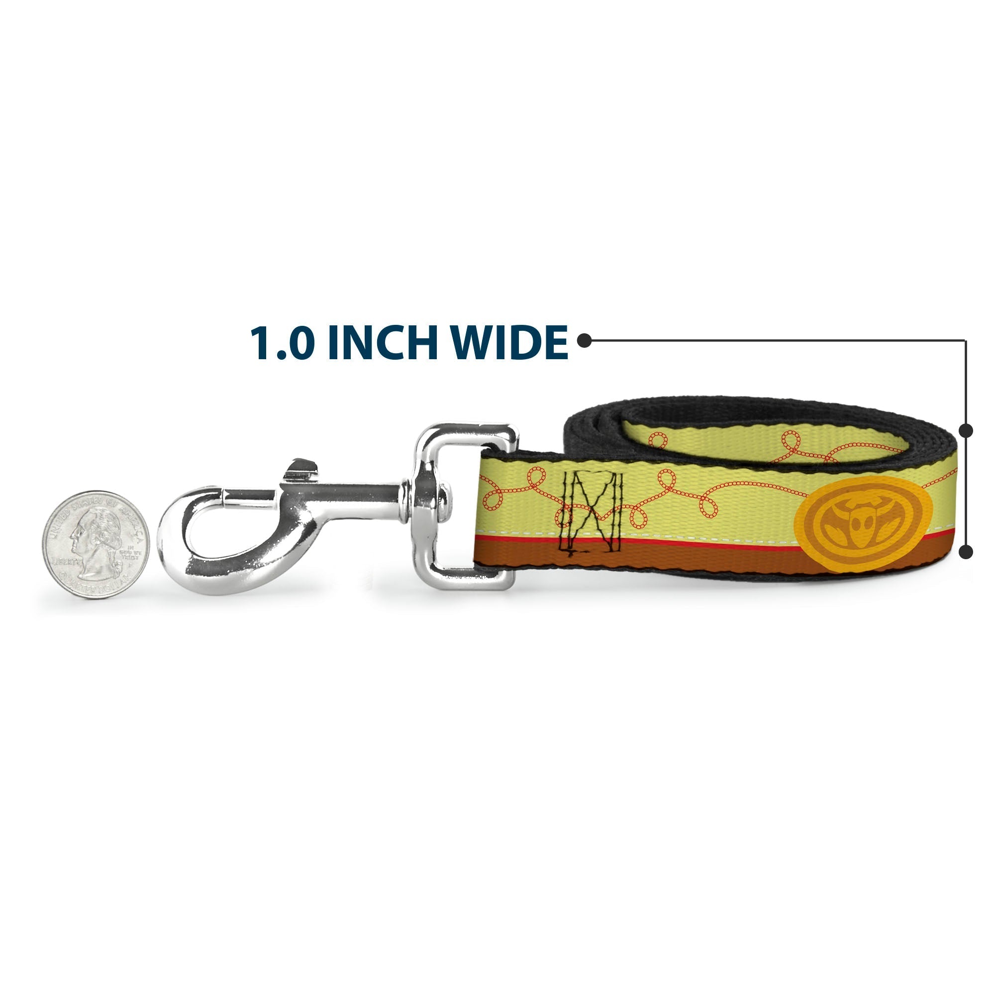 Dog Leash - Toy Story Jessie Bounding Cowboy Buckle Lasso Stripe Yellow/Red/Brown 