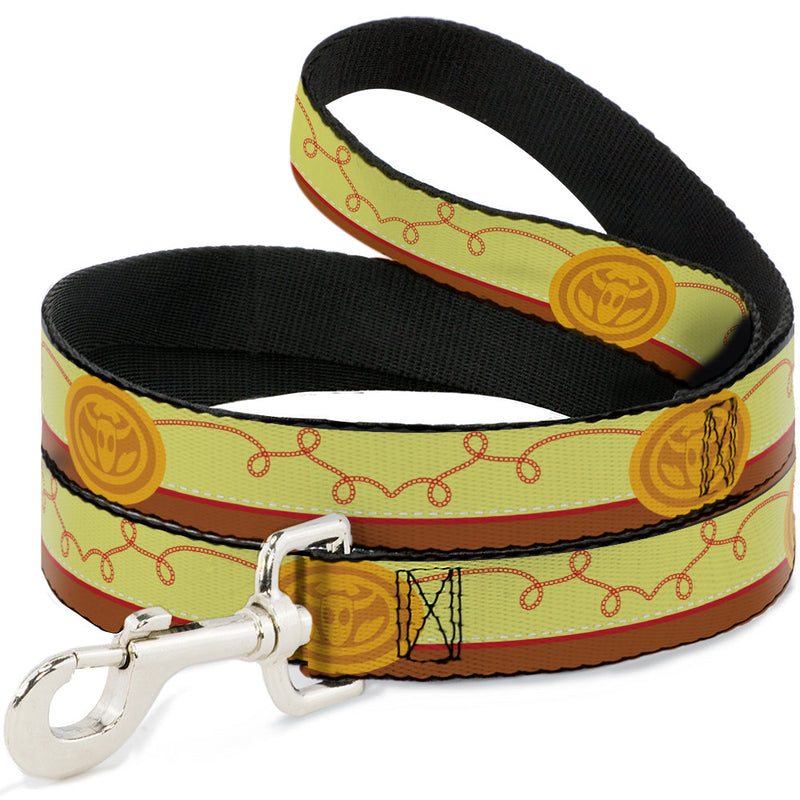 Dog Leash - Toy Story Jessie Bounding Cowboy Buckle Lasso Stripe Yellow/Red/Brown 