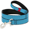 Buckle-Down Disney Minnie Mouse Bow Dots Blue/Black/White Dog Leash