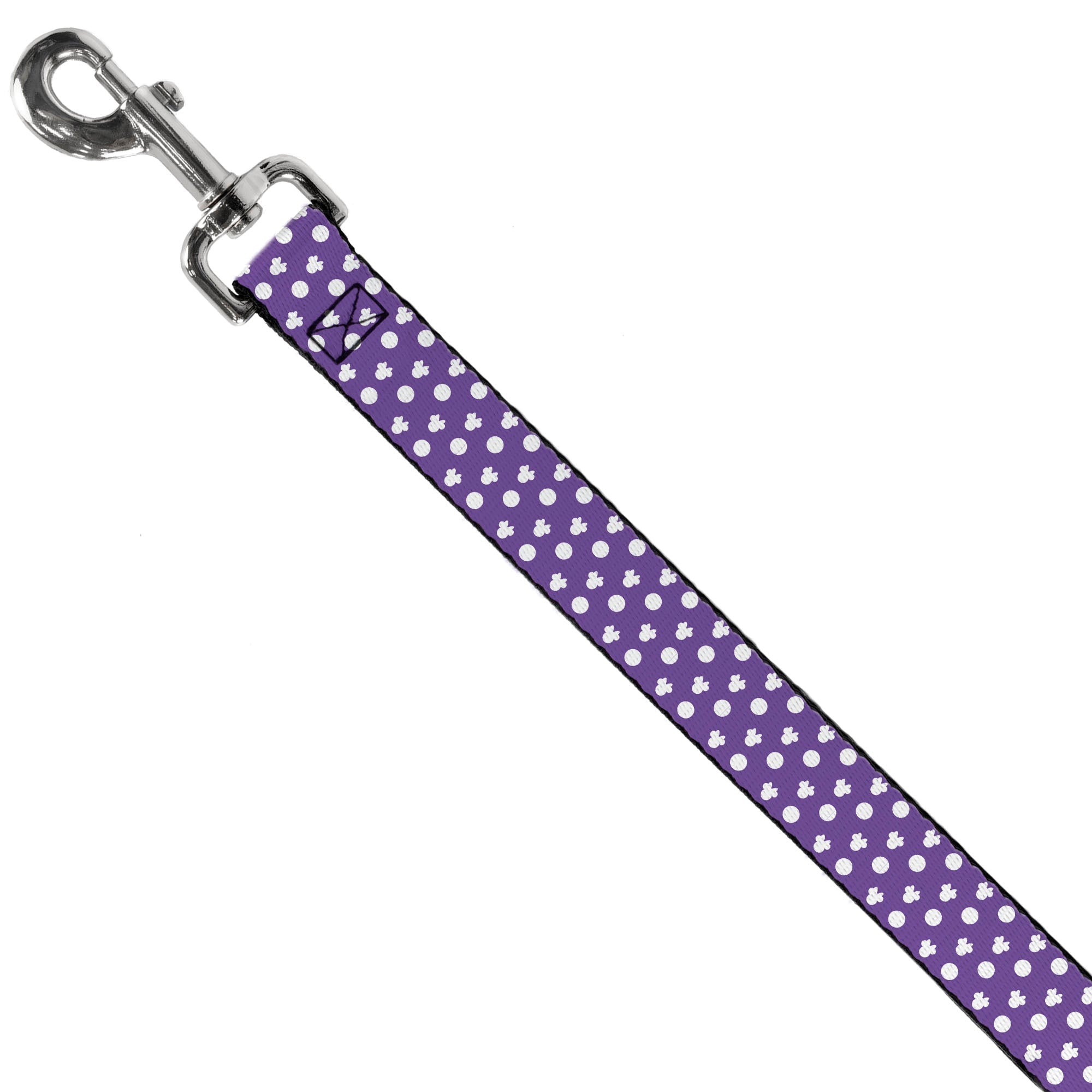 Dog Leash - Minnie Mouse Bow Ears Monogram/Dots Purple/White