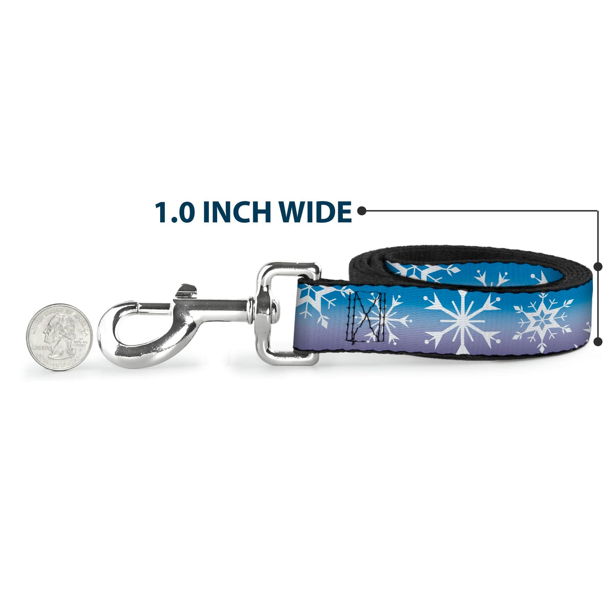 Dog Leash - Frozen II Snowflakes Blues/Purples/White 