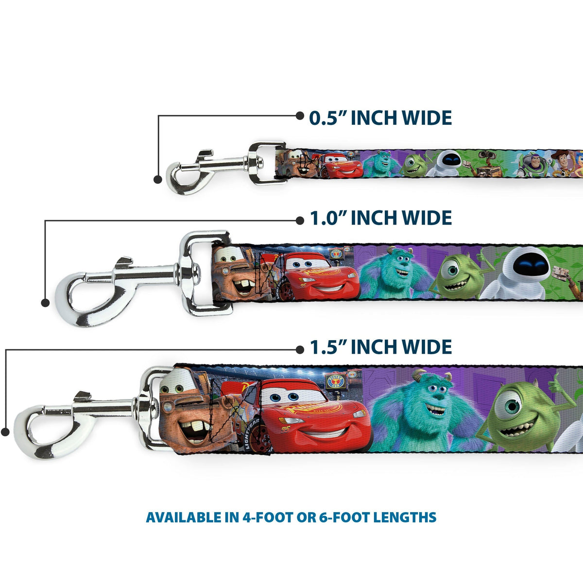 Dog Leash - Disney Pixar 7-Movie Character Collage 