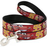 Dog Leash - Cars Lightning McQueen Smiling Pose/95 Reds/White/Orange