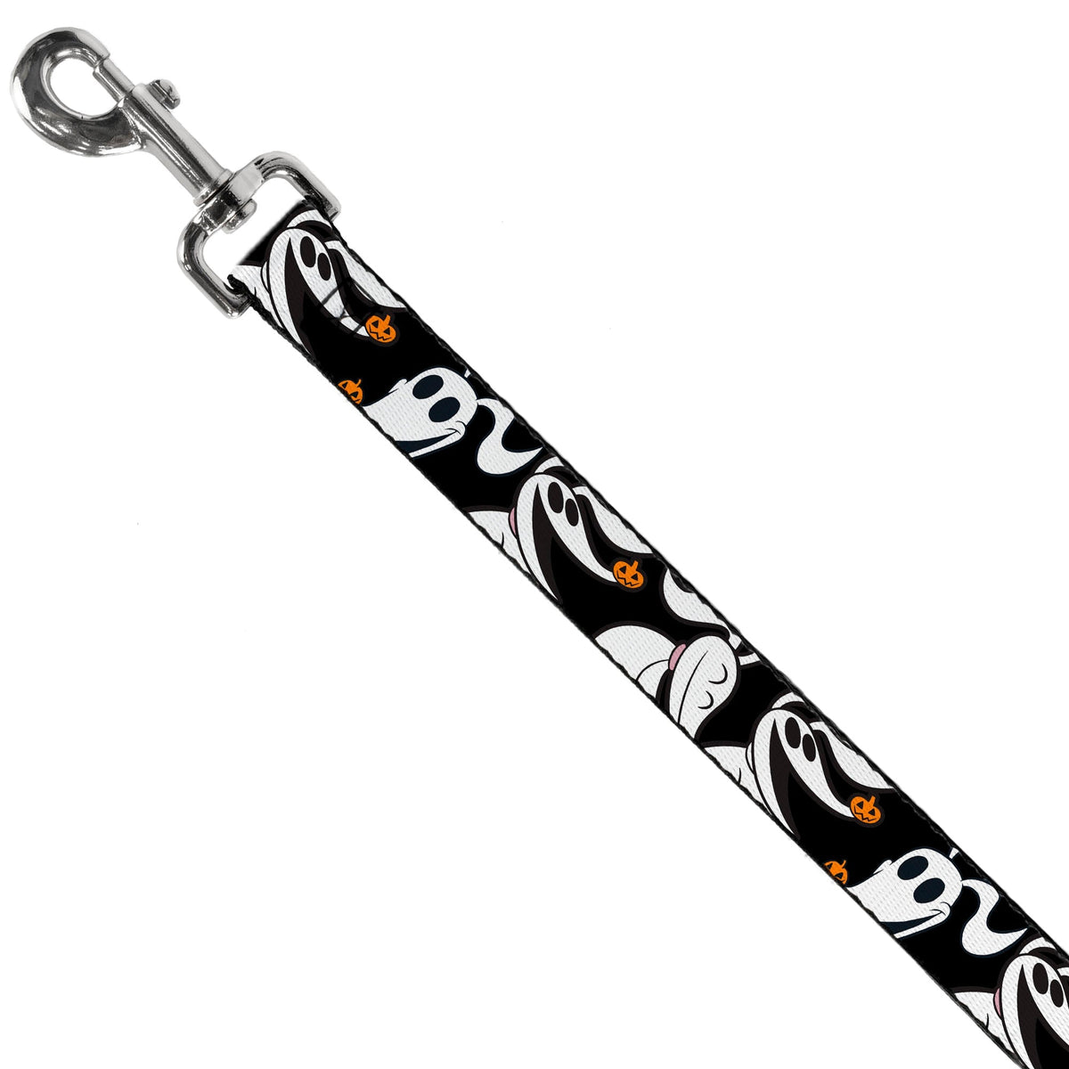 Dog Leash - Nightmare Before Christmas Zero 5-Pumpkin Expressions Black/White/Orange 