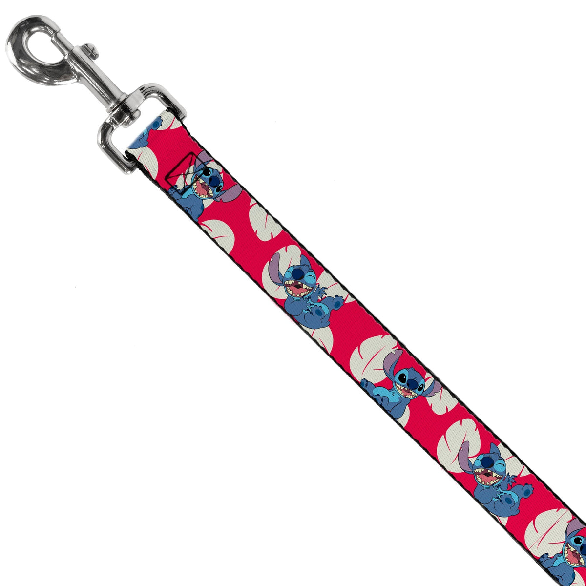 Dog Leash - Lilo & Stitch Stitch 4-Poses/Lilo Dress Leaves Red/Ivory 